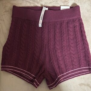 Cable Knit Burgundy Shorts by Pink Victoria’s Secret-size S/P